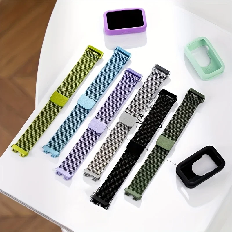 Mlianese Loop für Huawei Band 10–9–8, Smartwatch, magnetische Correa-Uhrenarmbänder, Metall-Edelstahl-Armband, Huawei Band 9-Armband