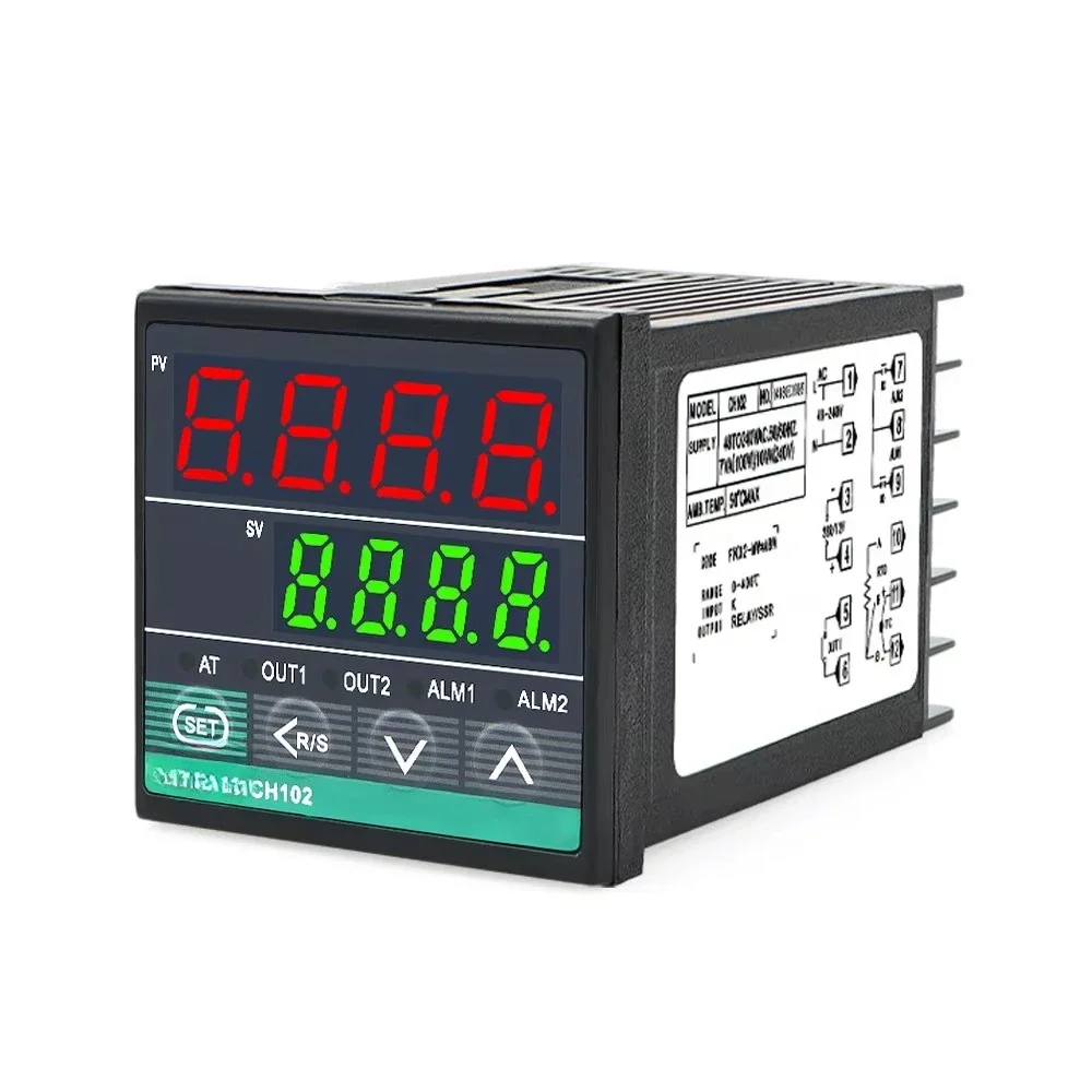 CH102 Intelligent PID Temperature Controller High Precision Temperature Protector Digital Display Double Output