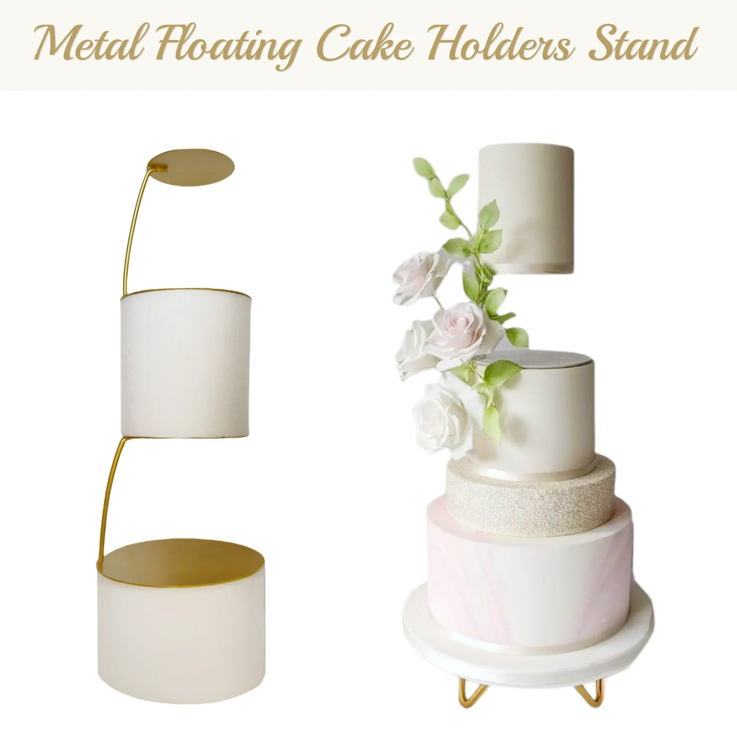 

1/2PCS Metal Floating Cake Holders Stand Spacer Decorating Pastry Holder Tiers Stands Dessert Stand For Wedding Birthday Party