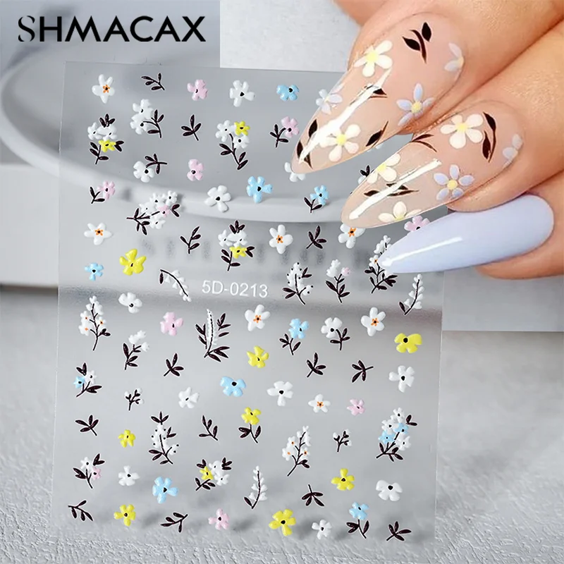 Blume Cartoon Nail Art Aufkleber selbst klebend DIY niedlichen 5d Reliefs Bowknot Kaninchen Muster Maniküre Slider Dekoration Aufkleber