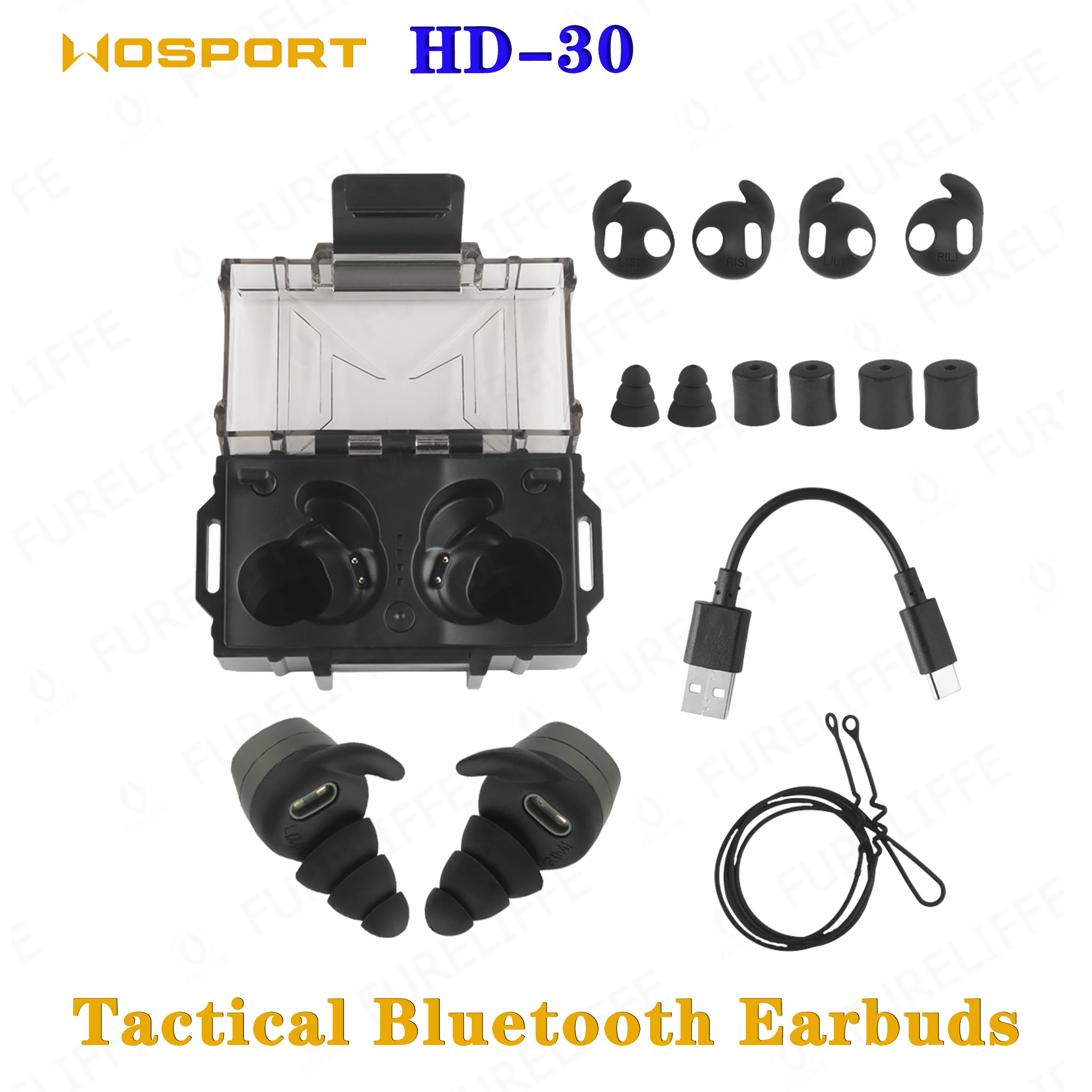 Bluetooth 5.3 Automatic Connectivity Earbuds, Noise Reduction NRR 26DB  Hunting In-Ear Hearing Protective Communication Headset