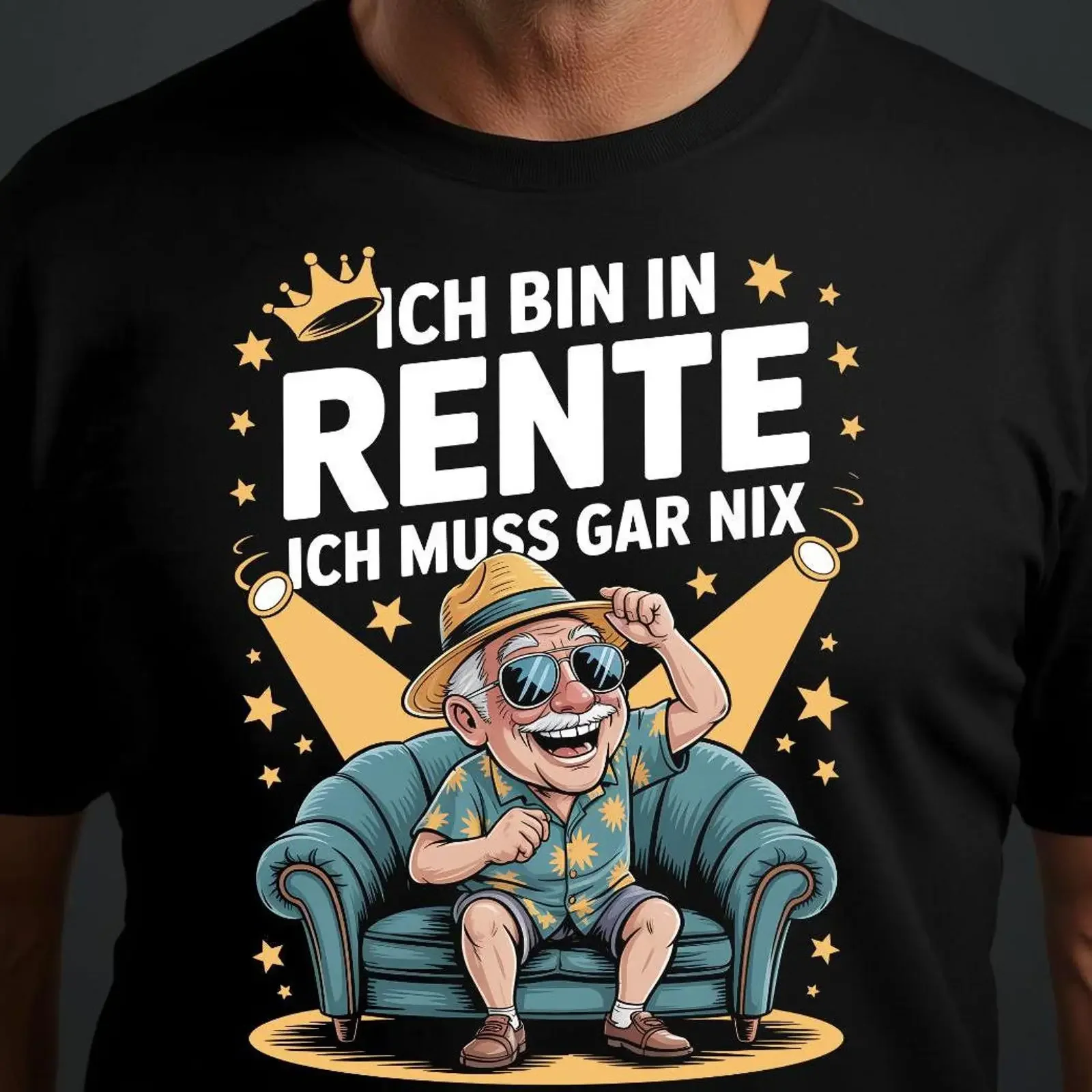 Ich Bin In Rente Funny Retirement T Shirt Humorous Retiree  Tops for 2026 Colleague Farewell Present vintage Washed streetwear