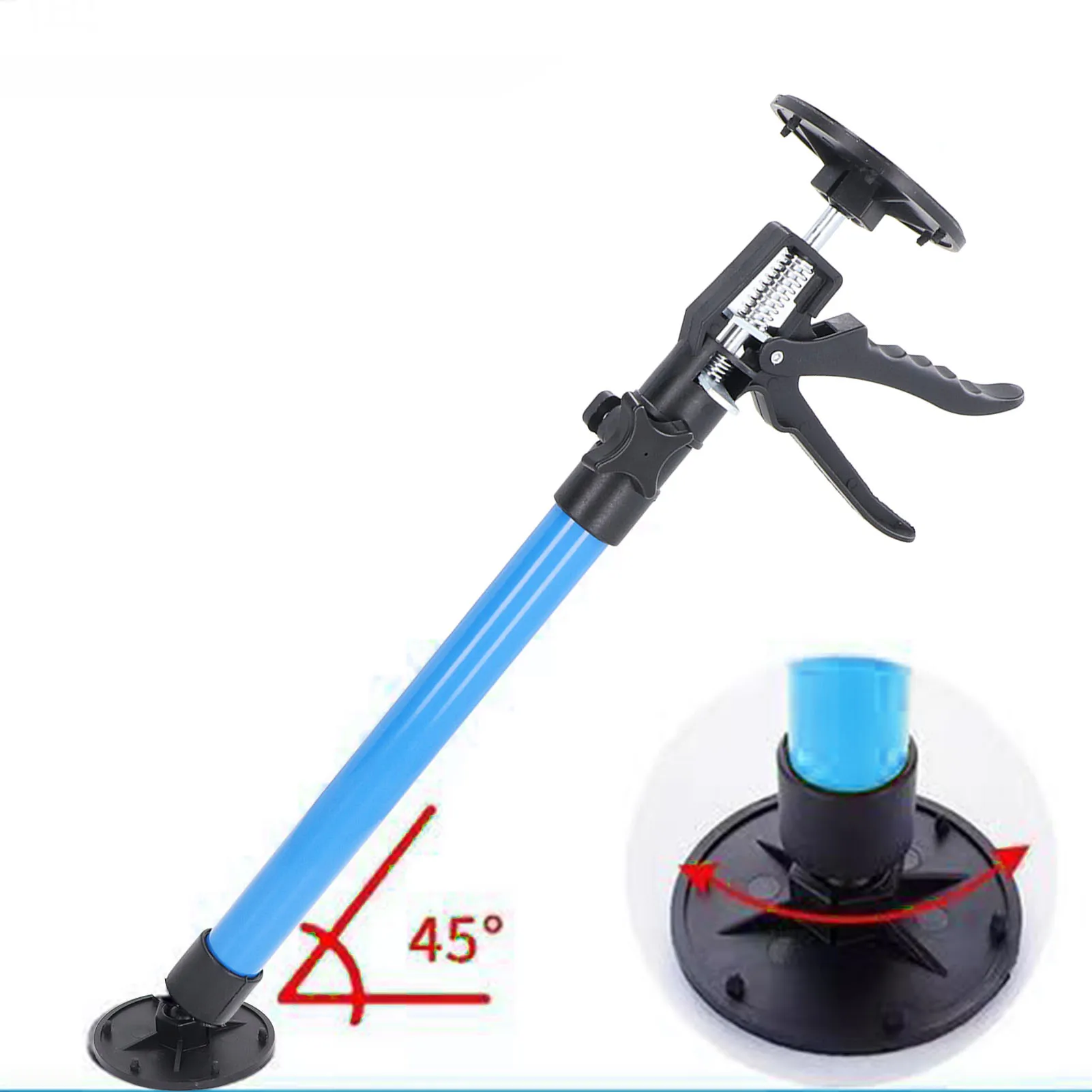 2PCS Telescopic Support Rods with Non Slip Pads Stainless Steel Adjustable Pole for Woodworking Cabinet Installation