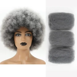 Rebecca-Extensions de Cheveux Humains Crépus en Vrac pour Femme, Tressage, Dreadlock, Brésilien, Gris, Document, Remy, Afro, 50g par Pièce