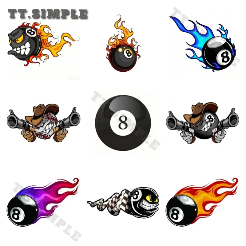 TT Creative Ball 8 Graffiti Sticker DIY Vinyl Car Wrap Waterproof Occlusion Scratch Decal Suitable for Multiple Types of Vehicle