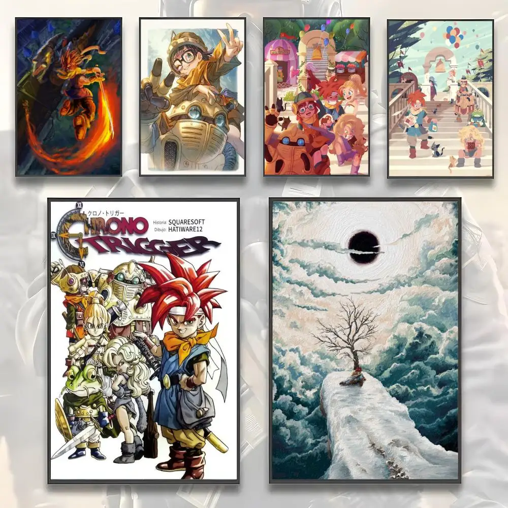 Pôster Adesivo de Parede RPG Chrono Trigger-T com Tema de Jogo, Arte Estética Impermeável para Decoração de Casa, Sala de Estar e Quarto