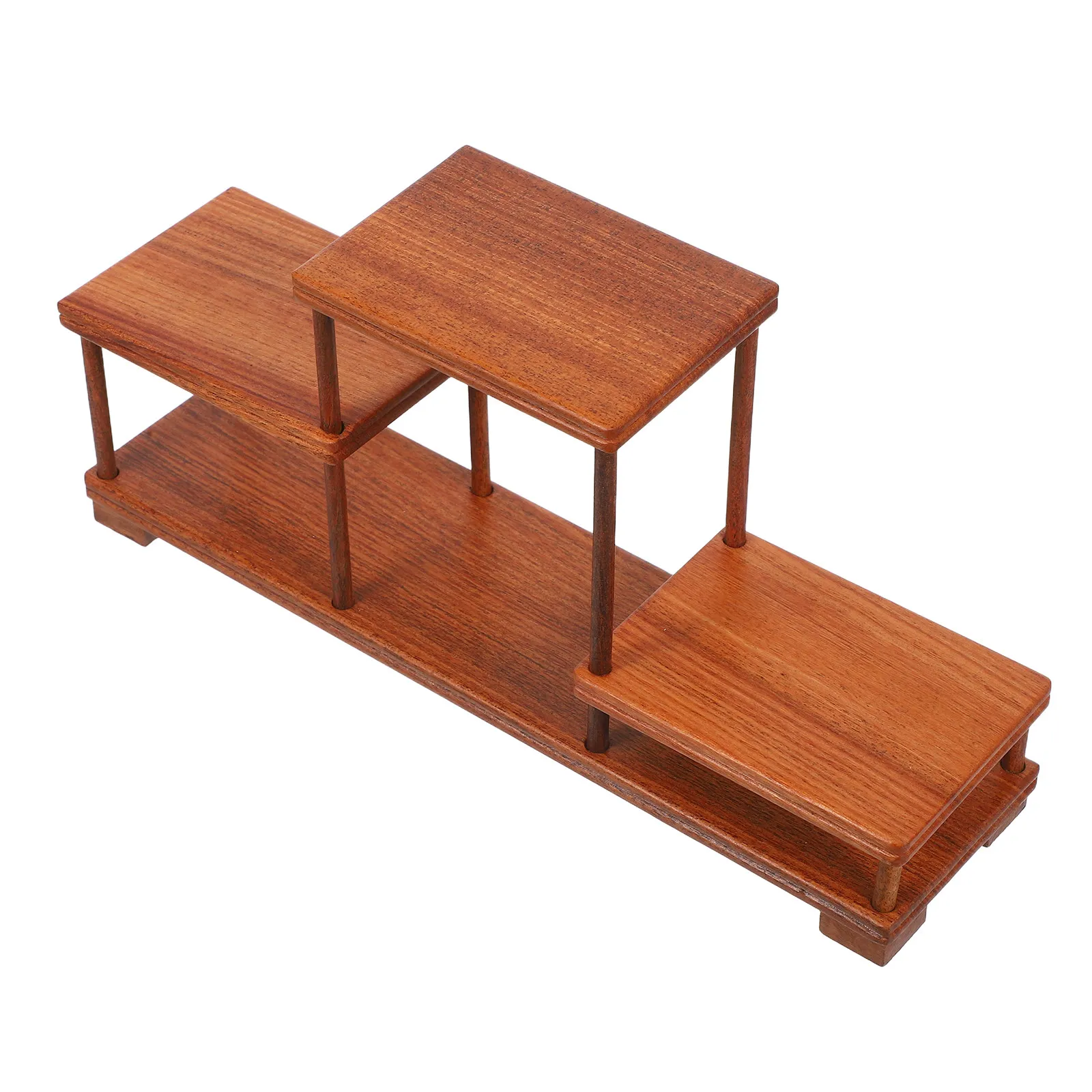 Wood Tabletop Plant Stand for Mini Bonsai Indoor Decor Vintage Wooden Pedestal Stand Flower Pot Display Shelf