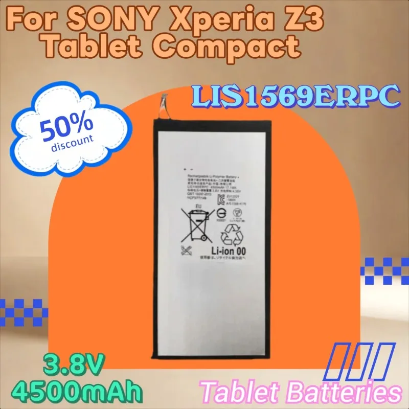 

Совершенно новый высококачественный аккумулятор LIS1569ERPC 3,8 В 4500 мАч для планшета SONY Xperia Z3 Compact