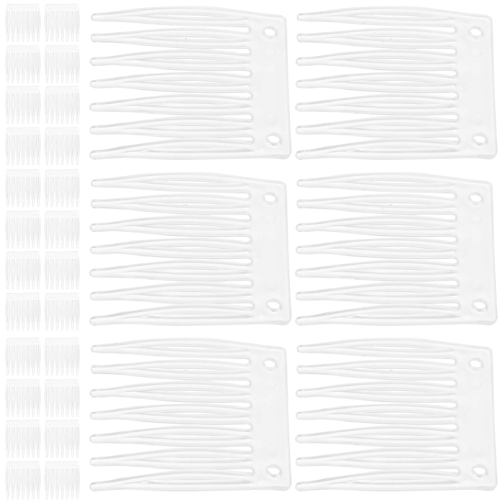 

100pcs Net Hat Clips Comb 7 Teeth Plastic Durable Caps Accessories Fixing Tools Hair Care Styling Stocking Combs