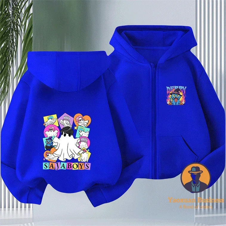 

Latest KPop Demon Hunters Girls Children Boys Zip Up Hoodie Cute Cartoon Print Windproof Warm Autumn Winter New