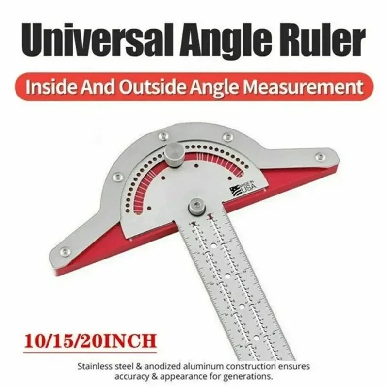 Adjustable Protractor Angle Finder Woodworkers Edge Ruler Stainless Steel Protractor Angle Finder Arm Measuring Ruler Tool