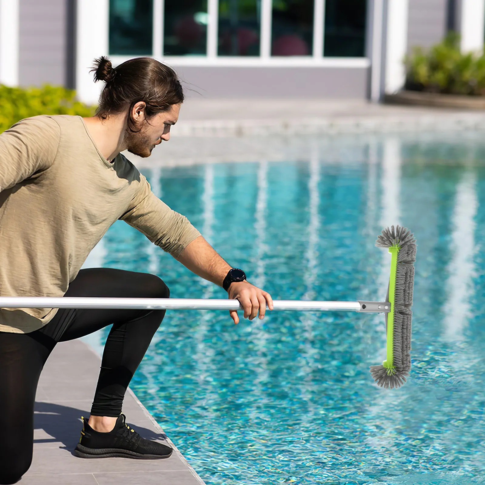 Pool Brush Head Replacement Plastic Cleaning Brush Tool for Swimming Pool Walls Bottom Dirt Moss Removal Accessories