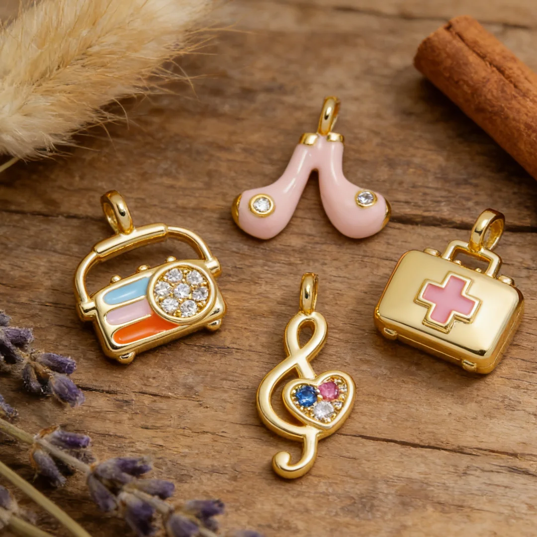 จี้ทำมือ 4 ชิ้น ทำจากทองเหลือง - Jewelry Making Notes บทวิจารณ์และราคา