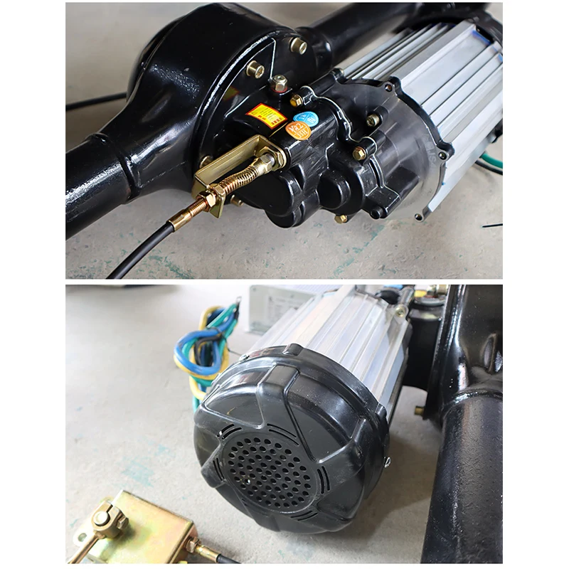 80cm 2000W DC 48V 60V Brushless 1:13:33 Differential Motor for Electric Tricycle Drum Brake Rear Axle Controller Assembly - view 4