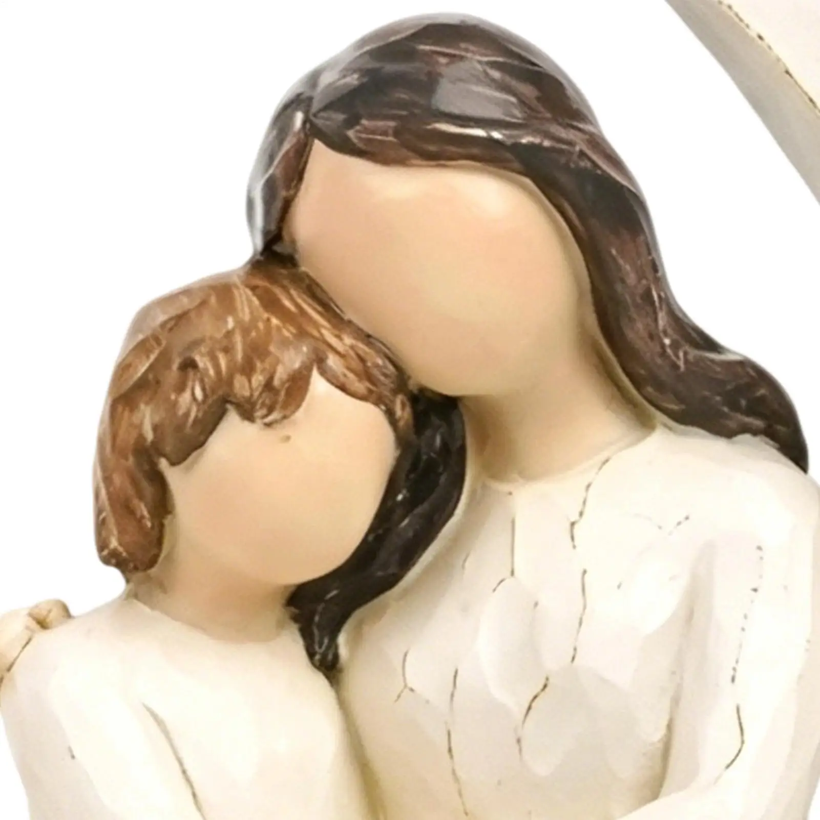 Mother Daughter Figurine Hugging Gesture Child Sculpture Mothers Day Figurine For Lady Grandma Female Bookshelf Cabinet Home