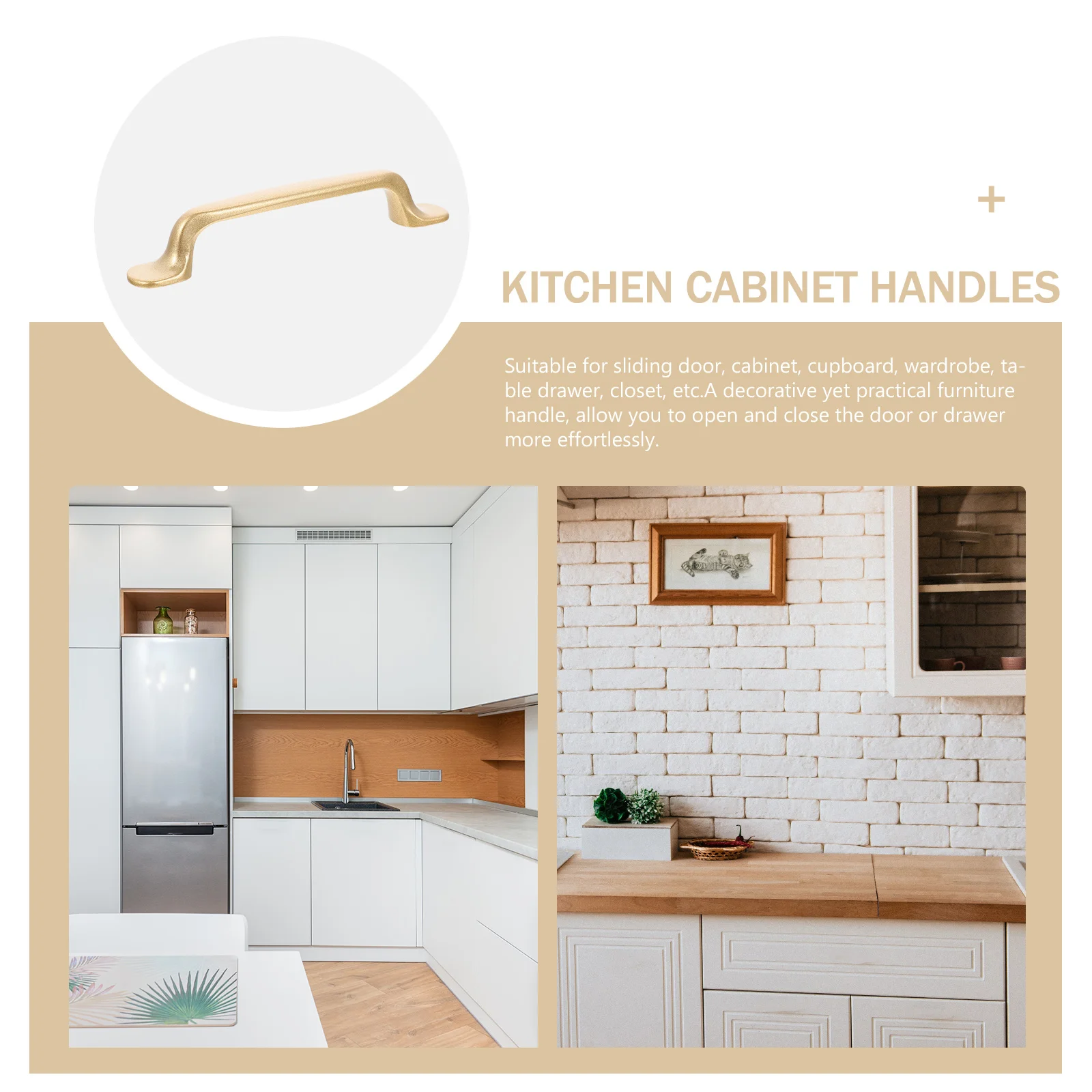 

6pcs Aluminum Alloy Cabinet Pull Handles Decorative Metal Handles Rustproof For Kitchen Bedroom Cupboard Drawer Furniture