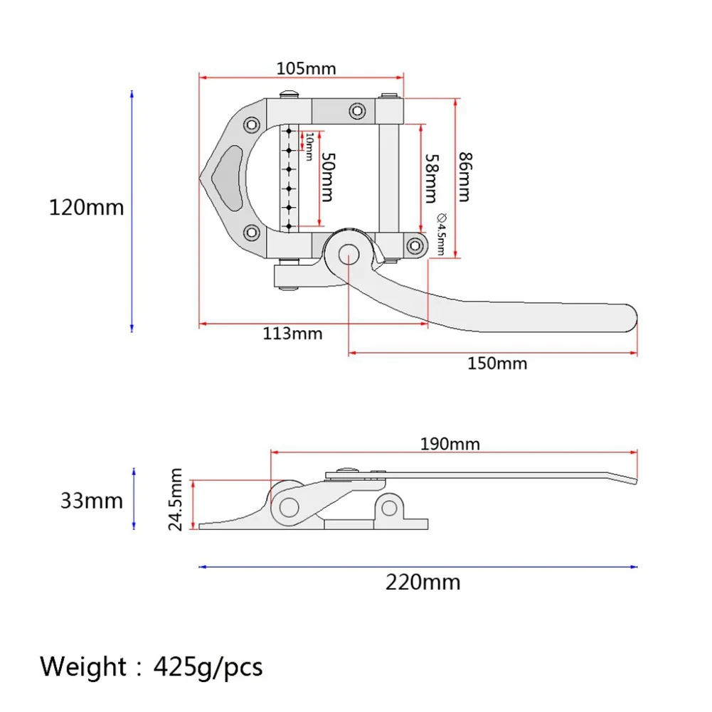 Guitar Vibrato Tailpiece Tremolo Flat Top Body Tremolo Unit Vibrato Bridge for SG, LP, ETC  ES335 Guitar Accessories wholesale