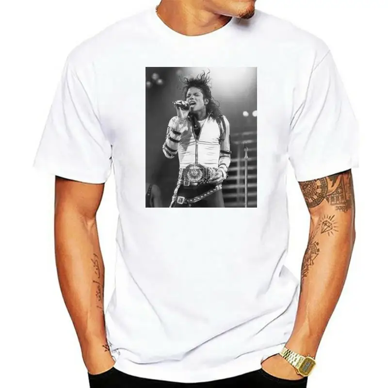 Michael Jackson T­-Shirt Design Pop King Top 100% Cotton Unisex Women Adults Casual Tee Shirt