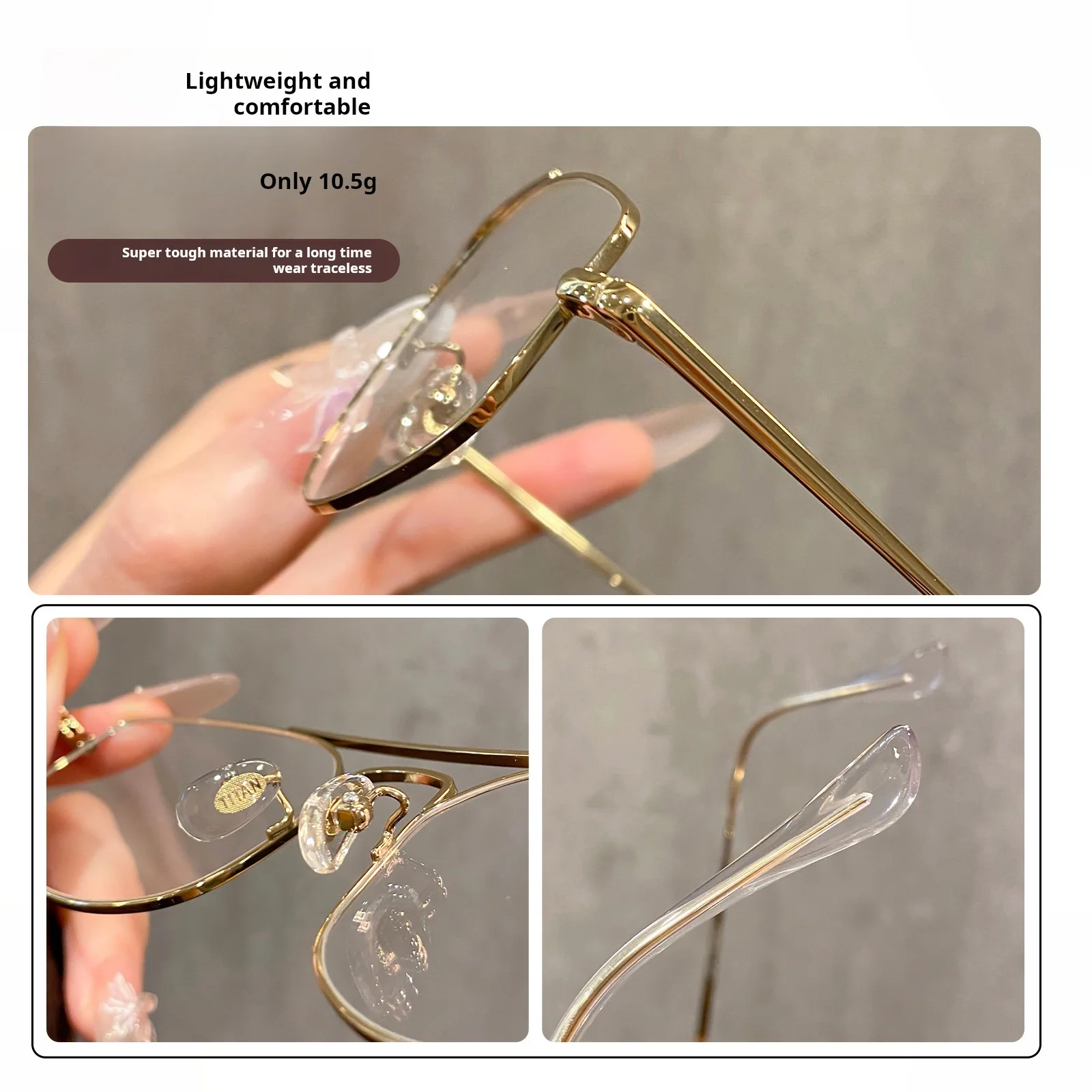 YIMARUILI موضة الاتجاه الطيار الرجال والنساء نظارات خفيفة للغاية التيتانيوم حجم كبير الرجعية البصرية وصفة طبية النظارات الإطار 30 #5