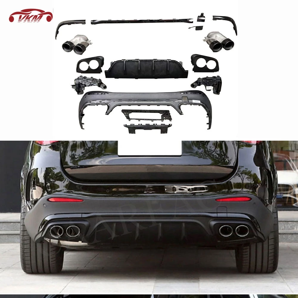 

ABS Material Rear Bumper Diffuser Lip Exhaust Tips for Benz X254 GLC260 GLC300L SUV GLC43 AMG 2023-2024 Body Kits Car Accessorie