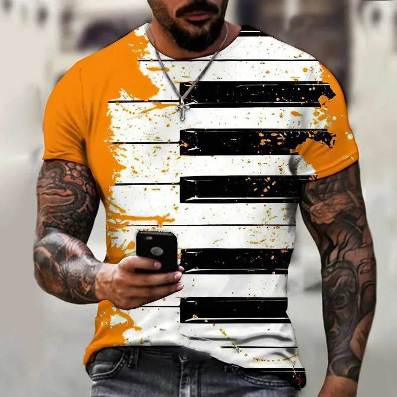 2024 Hot Sale Men T-Shirts Fashion Music Harajuku 3D Printed O Neck Ethnic Style T-Shirts Men's Oversized Short Sleeves Tshirt