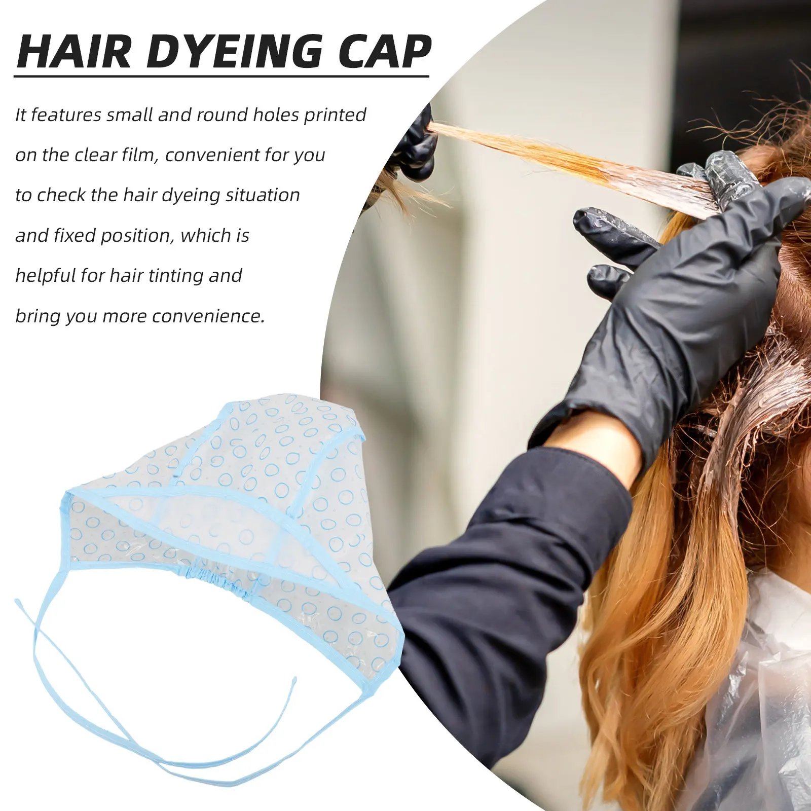 22Pcs Professional Hair Highlighting Cap Kit High-Quality Disposable Dyeing Caps with Metal Hooks for Salon Home Use Hair