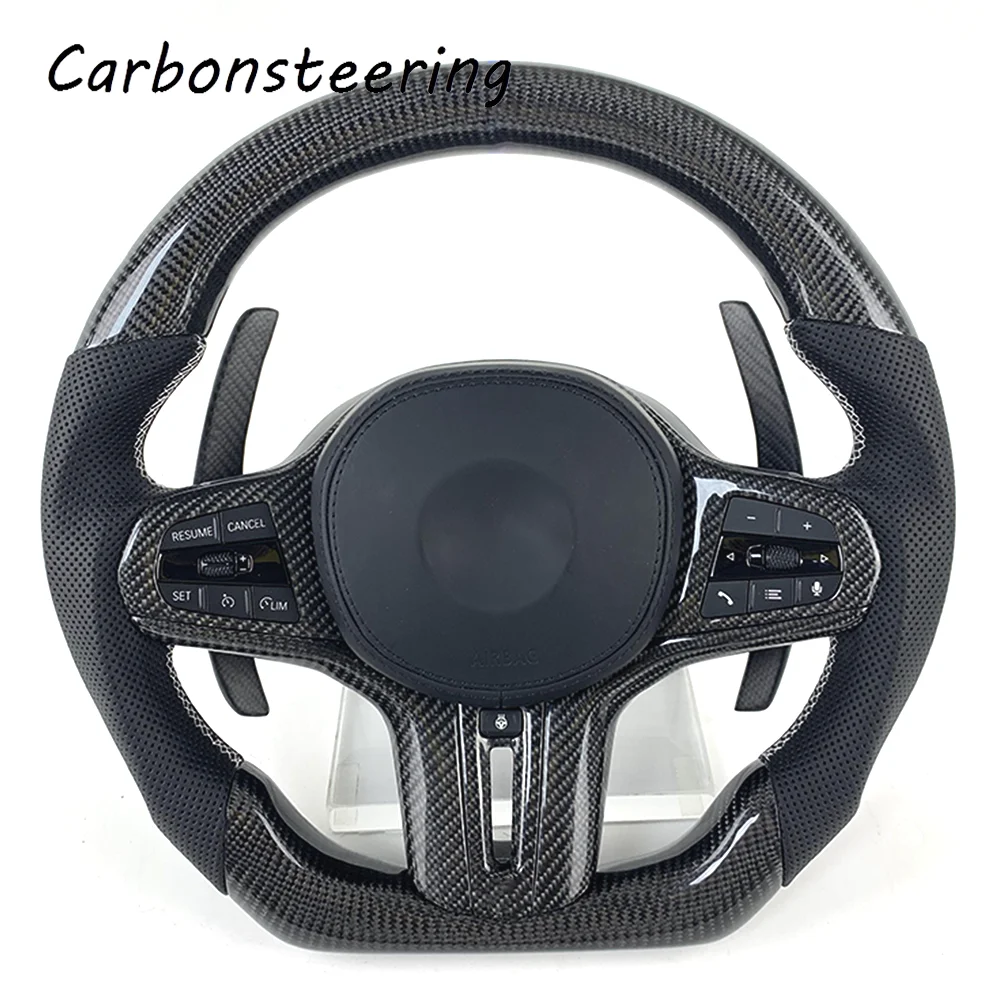 Car accessories for BMW Customized for G20 G30 G80 G82 M340i M3 G series complete carbon fiber steering wheel with shift paddle