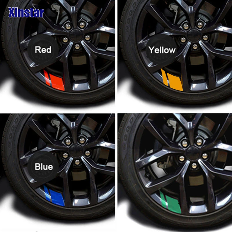 6Pcs Car Wheel Sticker For Kia Morning Stinger Stonic Picanto Venga Ceed Soul Sorento Rioxline SportageR Niro