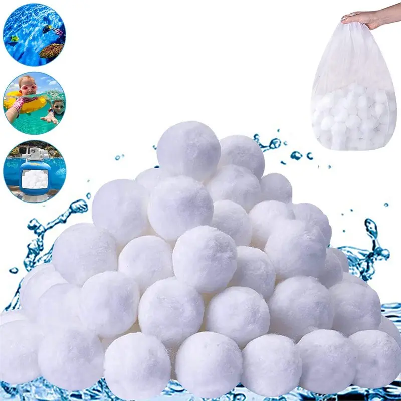 A98M White Pool Filter Media Balls(1.1 Lbs), Pool Filter Balls For Sand Filter, Fiber Filter For Swimming Pools
