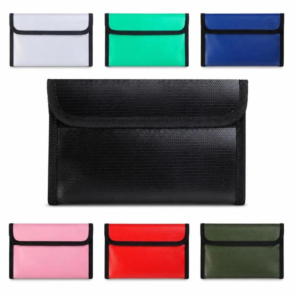 Portable Waterproof Fireproof Storage Bag Fire - Resistant Multi-functional Safe Document Bag with Zipper File Storage Bag Cards