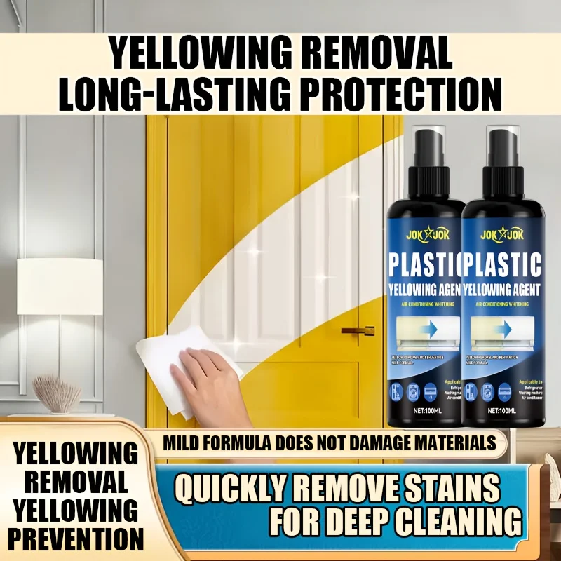 Multi-Purpose Plastic Stain Remover Spray,Car Appliance Panel Refresher, Oxidation Whitening Solution for Cars, Air Conditioners