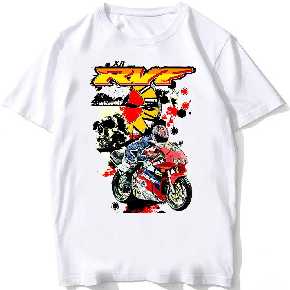 T-shirt de motociclista masculino, Racing Sportbike, Riding Tees, manga curta, casual branco, menino, GS, aventura, RVF 400, verão