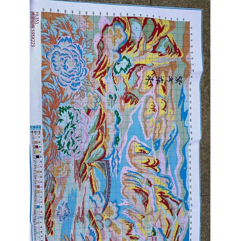 9ct 180X75CM Peony Mountains E - đánh giá và giá Embroidery Kit
