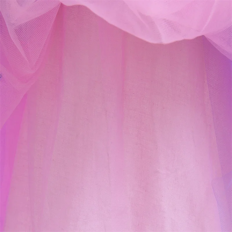 الوردي الأميرة رابونزيل للأطفال الفتيات زي الفيلم متشابكة تأثيري كرنفال حفلة عيد ميلاد عيد الميلاد فساتين شبكية