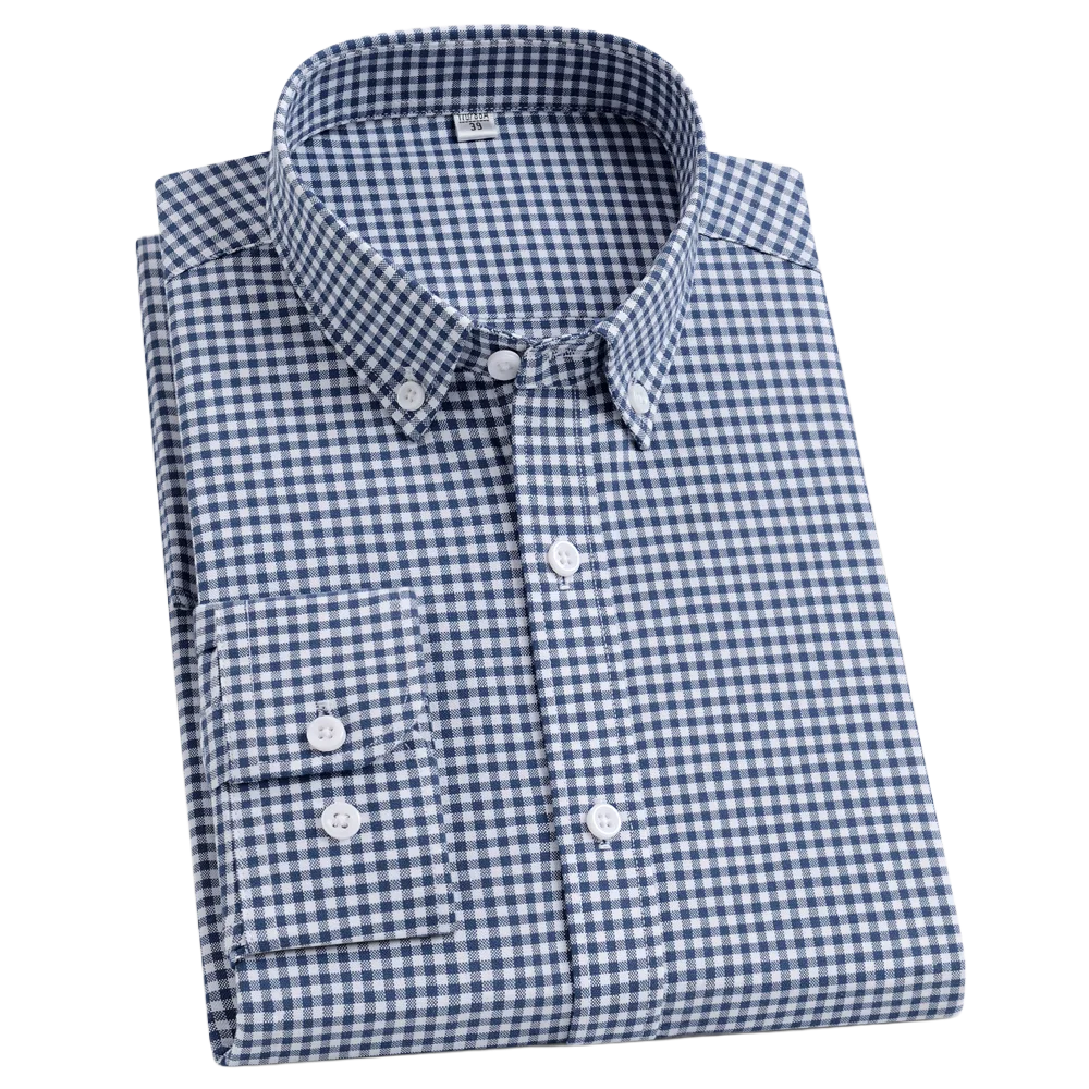 100% Cotton Men's Oxford Shirt - Breathable, Classic Lapel, Button Up, Long Sleeve - Perfect for Spring Fall, Outdoor Activities