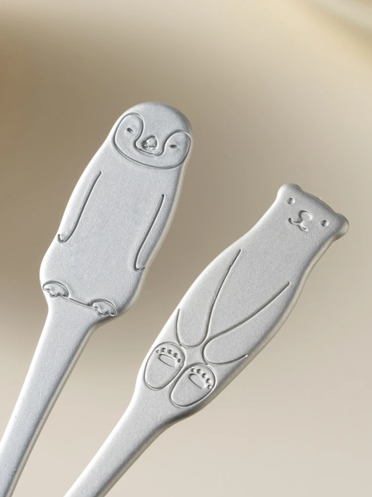 

Onlycook Self-Melting Ice Cr Spoon Cute Cartoon Long Handle Aluminum Alloy Dert Yogurt Scoop Creative Home Dining Utensils