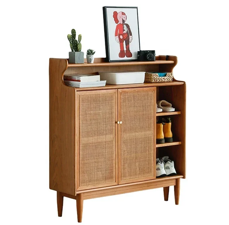 Hotel apartment new fashion rattan shoe cabinet