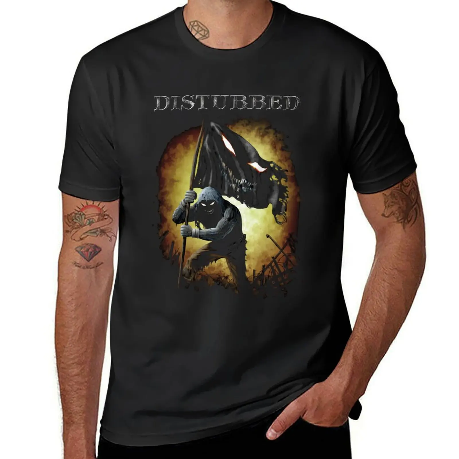 DISTURBED \t T-Shirt tops summer tops oversizeds mens white t shirts