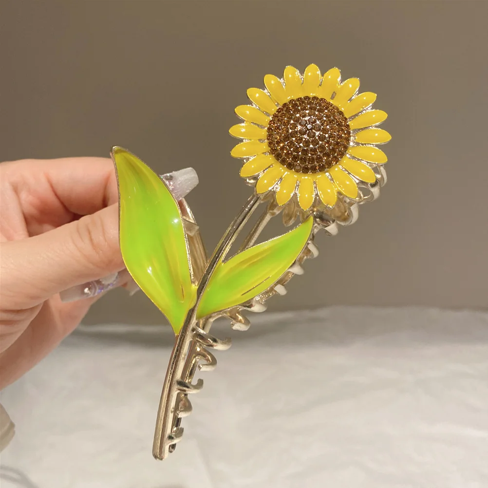 Hairpin Sunflower Accessory Floral Clip Hairpiece Accessories Claw Alloy Claws For Women Snap Clips Barrettes