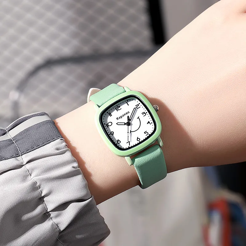 Student-Friendly Ladies' Watch  Square Design with Anti-Drop Strap for Exam Success!