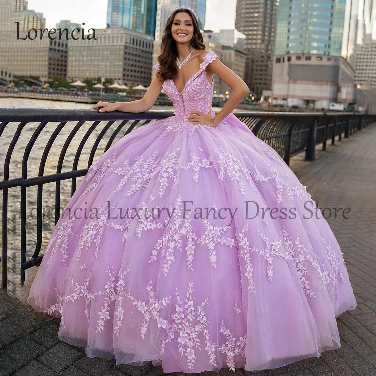 Мексиканское 2024 платье для Quinceanera, милое 15 16 принцессы, 3D цветы, бальное платье с аппликацией, платья для XV лет