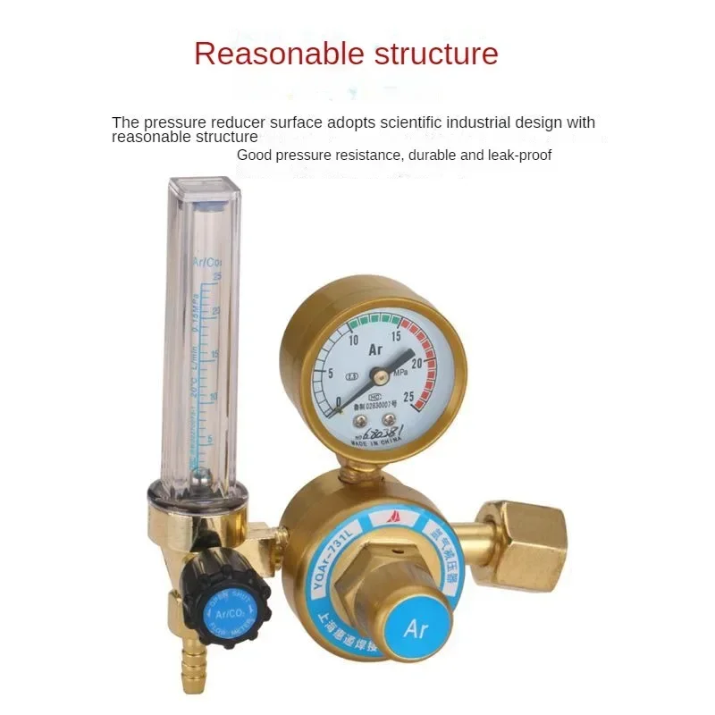 Regulator ciśnienia argonu zmniejszająca ciśnienie zawór manometr podwójna rura zmniejszająca ciśnienie Yqar-731L