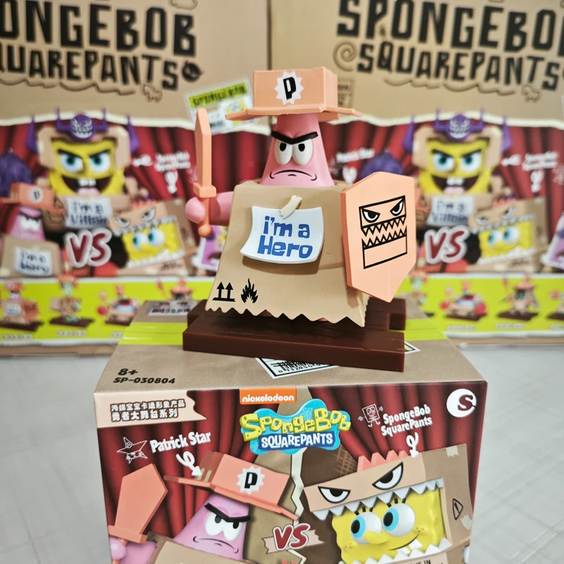 سبونجبوب سكوير صندوق أعمى باتريك ستار Squidward مخالب الشجعان المرحلة ألعاب شخصيات الحركة سطح المكتب زخرفة شخصية أنيمي