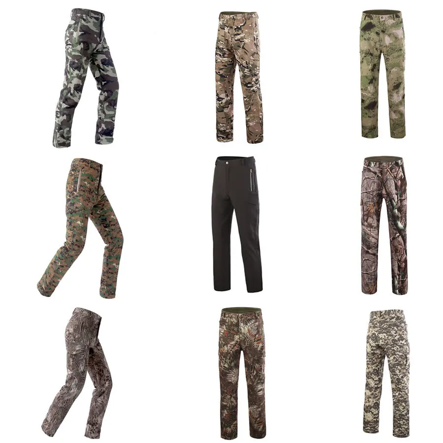 Men ESDY TAD Softshell Pants Fleece Lined Waterproof Warm Windproof Outdoor Hiking Climbing Casual Daily Long Sport Trousers
