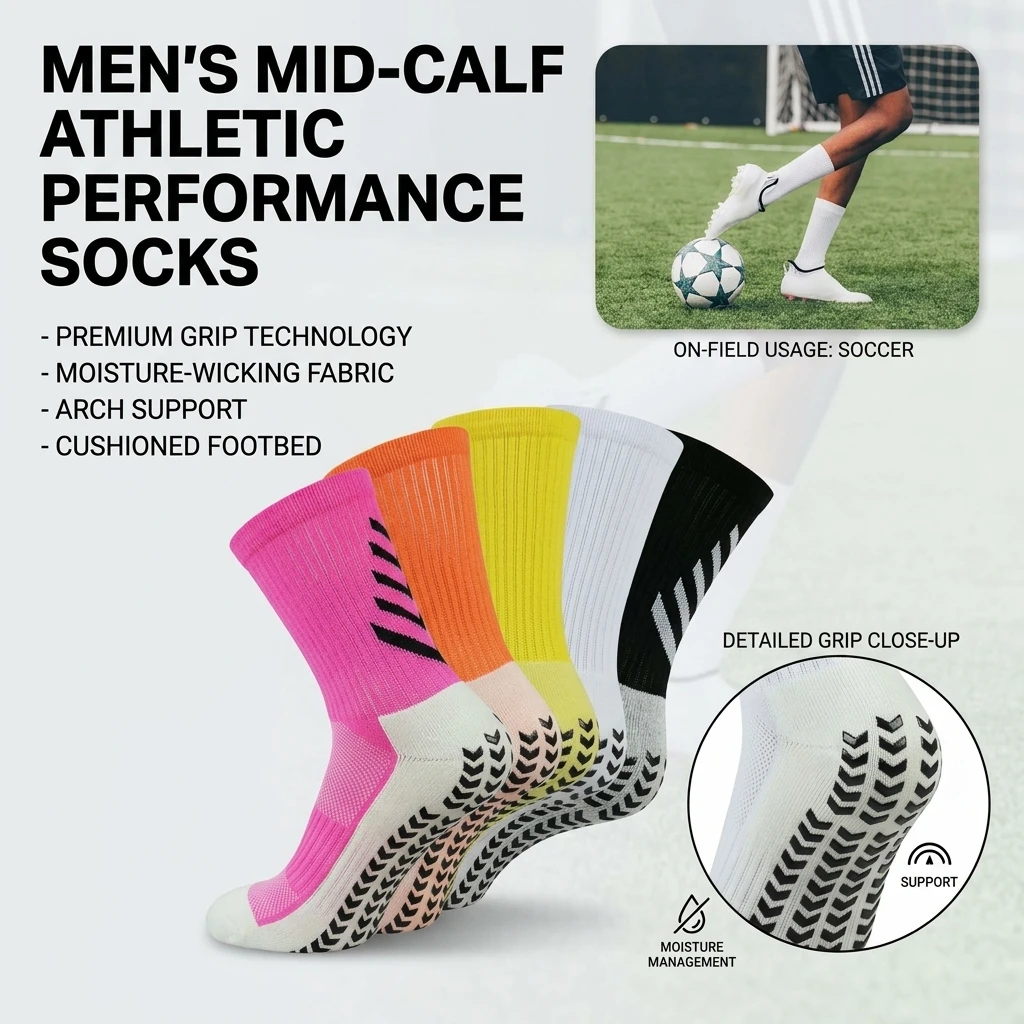 Sports Grip - 1 paar antislip voetbalsokken van siliconen