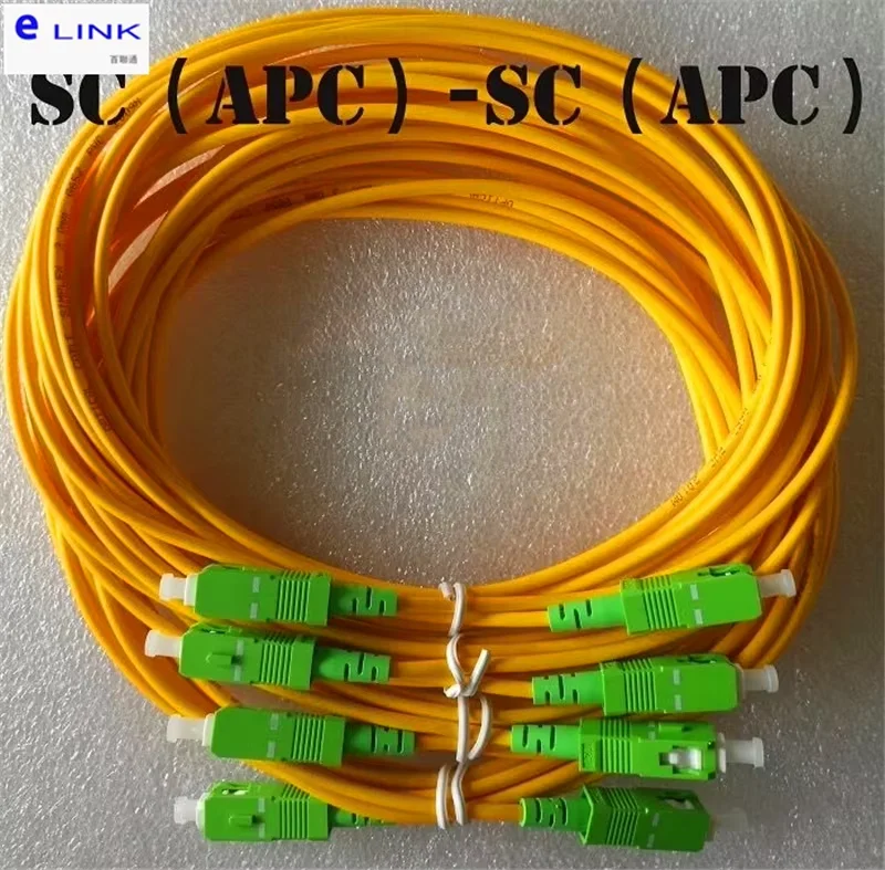 Cable de conexión óptico SC/APC-SC/APC 1m 5m 10m 50m 100m simplex SM 30m PVC conector verde puente de fibra G652D envío gratis ELINK