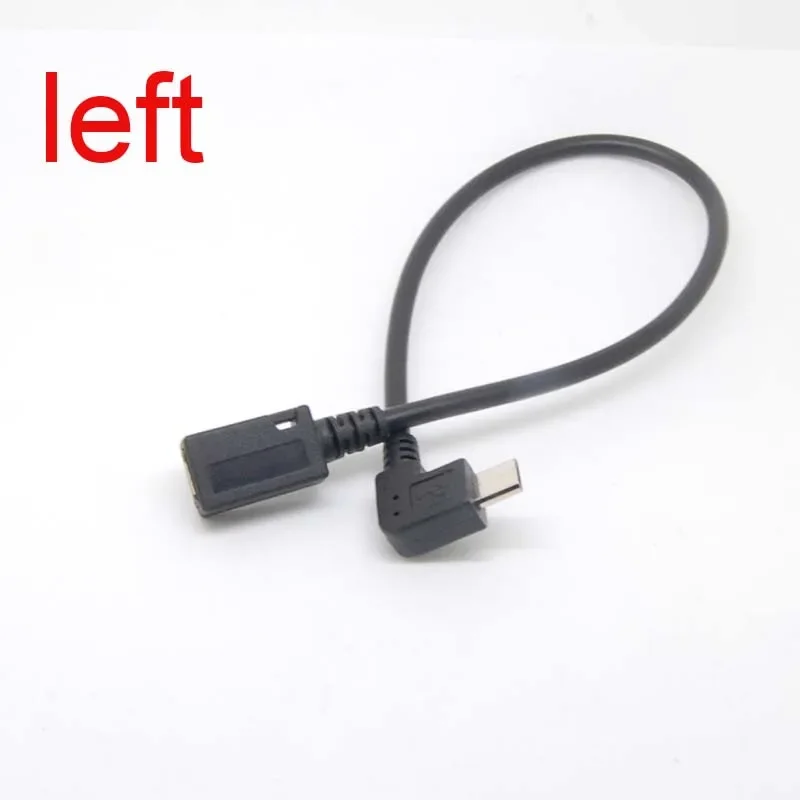 USB Micro 5P Female to 5P Male Left Right Down Up Angled Extension Cable Adapter