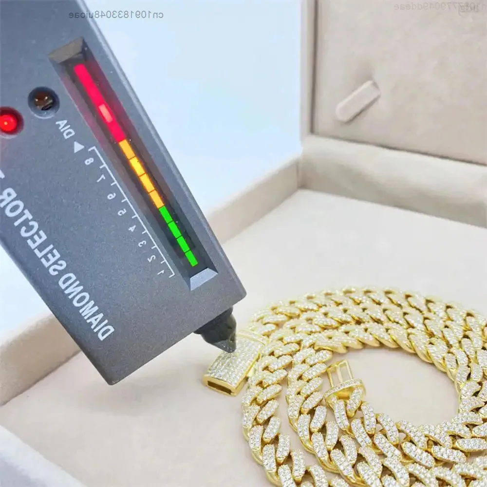 

Sterling Silver 925 10mm Cuban Moissanite Jewelry Miami Cuban Link Chain