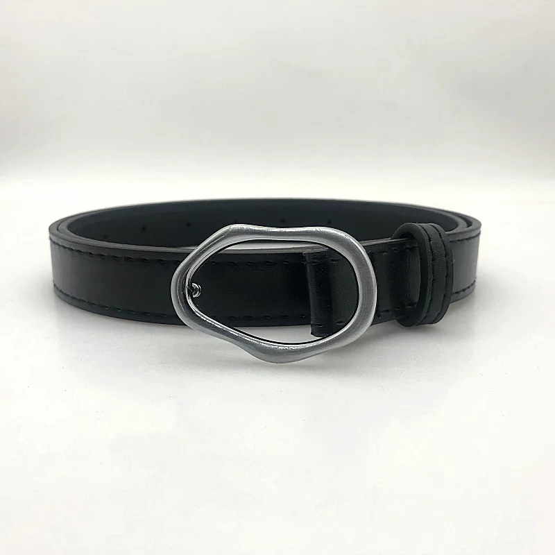 

Korean Slim Irregular Fashion Belt Female Punk Y2k Hundred Metal Pu Leather Belt For Men Casual Pants Western Pants Accessory