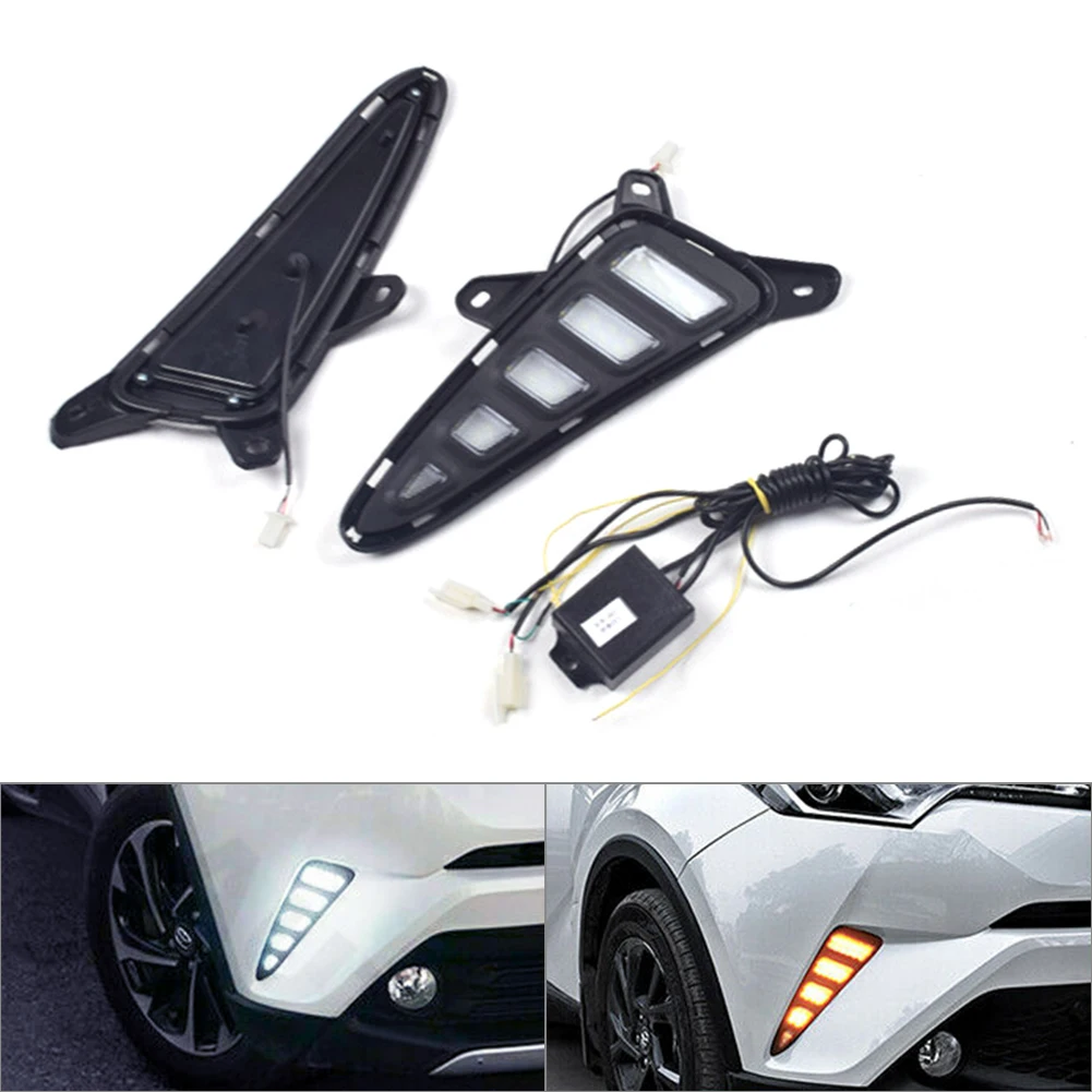 

Car Daytime Running Light Turn Signal Lamp White Amber light For Toyota C-HR CHR 2017 2018 2019 2020